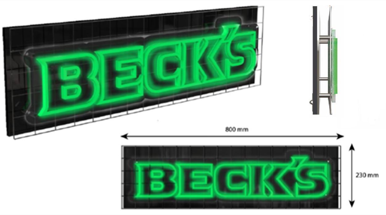 BECKS BACKBAR DISPLAY ILLUMINIERT