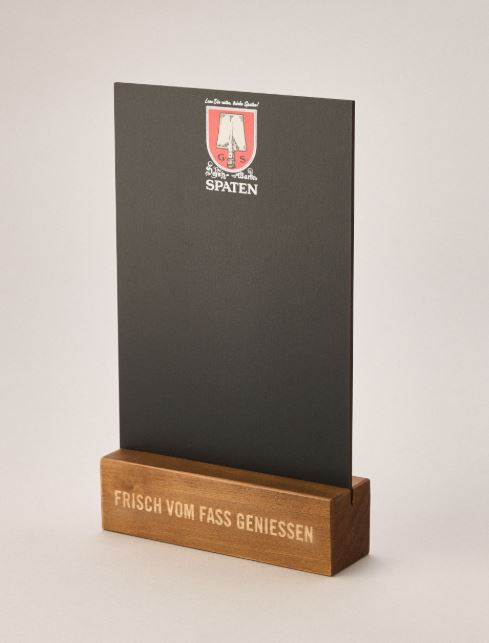 TISCHAUFSTELLER KREIDETAFEL SPATEN